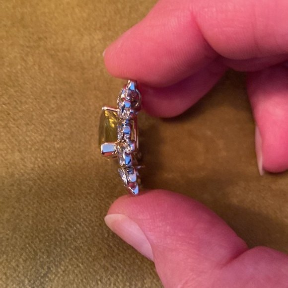 Beautiful Oro Verde citrine and diamonds gold pendant - Picture 3 of 4